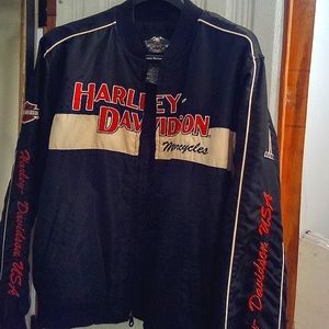 Harley Davidson Mens Large Nylon Bomber Jacket
